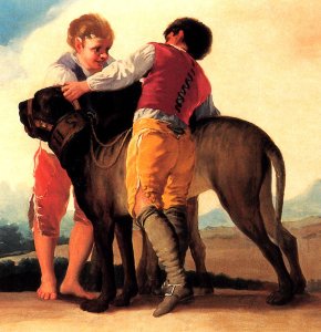 Boys With Mastiff