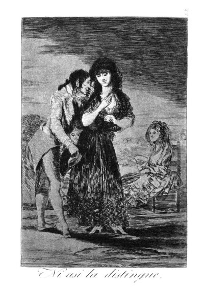 Caprichos Plate 7 Even Thus He Cannot Make Her Out